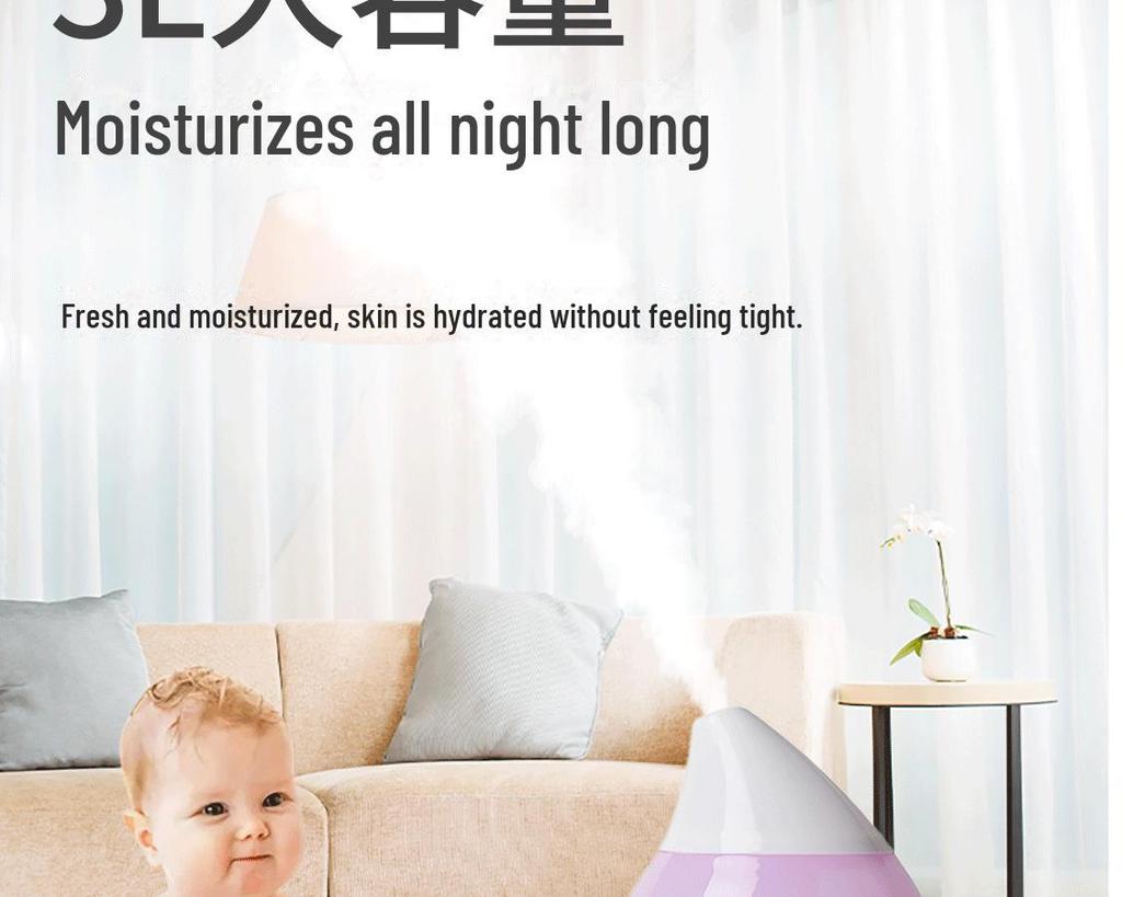 3L Silent Desktop Humidifier with Aromatherapy for Bedroom and Office Use