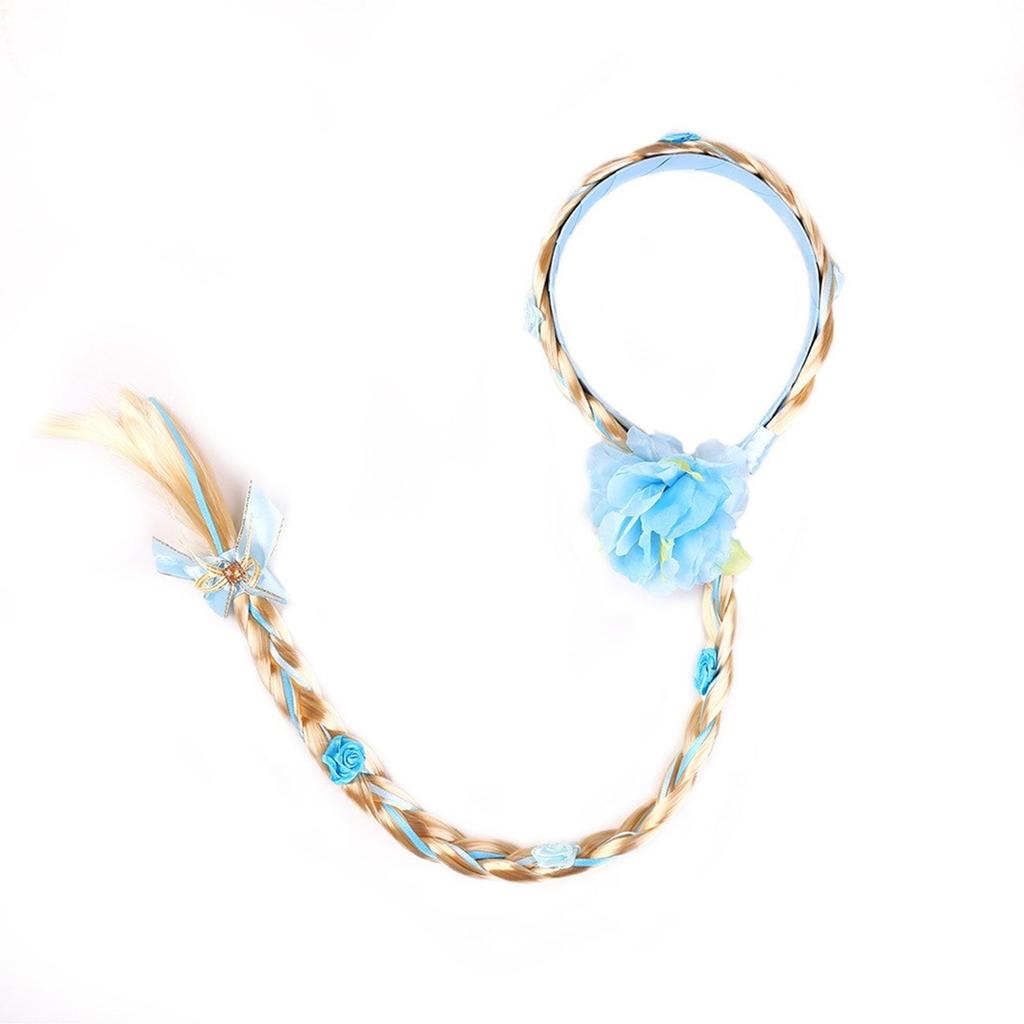 Long Braids Headband for Little Girl Crown Headhoop Queen Headpiece Kids Weaving Braids Hairhoop Party Accessories