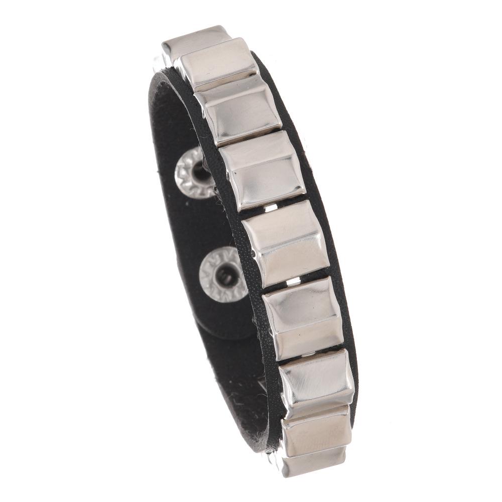 Унисекс Панк-браслет с квадратными клепаными бусинами - Модный повседневный аксессуар