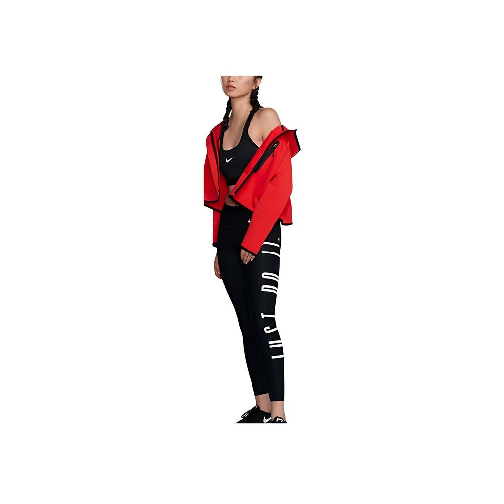 Nike Pantalones deportivos elásticos ajustados de color sólido con estampado de letras para mujer, parte inferior, negro CJ5778-010