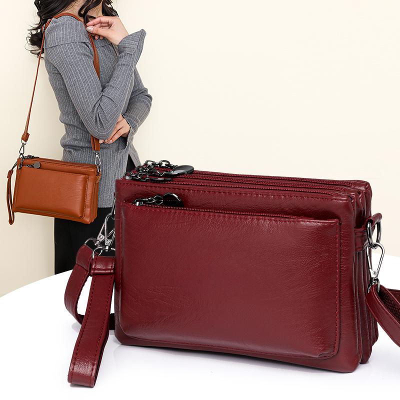 

Якісна жіноча шкіряна сумка з верхньою ручкою, жіноча сумка через плече, розкішна дизайнерська багатошарова сумка 24CM 10CM 15CM