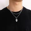 Stack with Double -sided Cuban Chain Titanium Steel Skull Necklace