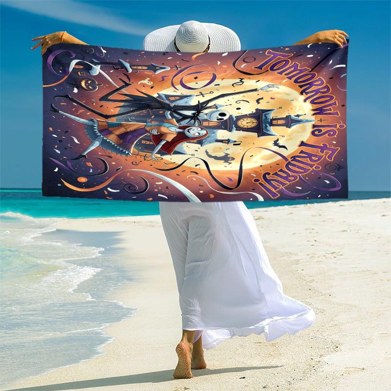 1pc Nightmare Before Christmas Art Microfiber Beach Towels Quick Dry Towel Sand Beach Towels Pool for Travel Swim Pool. S7290143