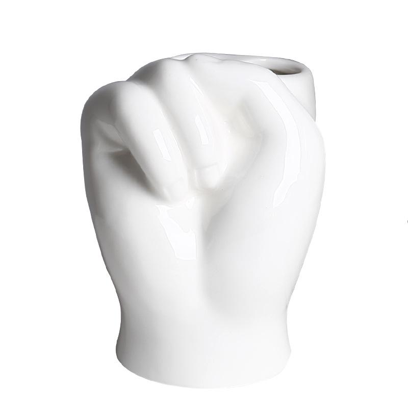 Ceramic Toothbrush Holder - Creative Cute Hand Ornament for Home Décor