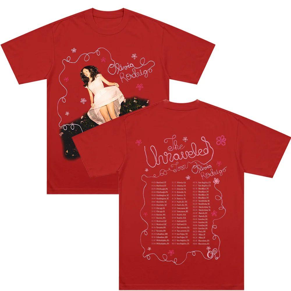 The Unraveled Tour T-shirt 2026 Rodrigo Singer Clothes Y2k Fashion Short Sleeve O Neck Tees Women Men Clothing Graphic Tee
