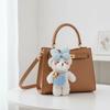 Furry Bear Plush Toys Pendant Bag Accessories Soft Plush Bear Toy Bowknot Bear Keychain  Gift
