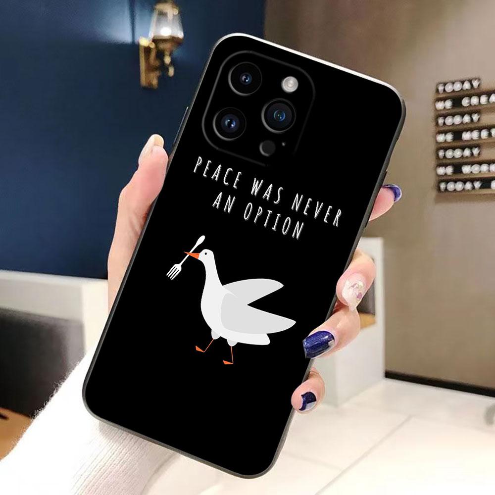 Cartoon Duck Goose Cover Phone Case For iphone Apple 17 AIR 16E 16 15 14 13 12 11 Pro XR Max 8 7 Plus TPU Case Funda Shell Capa