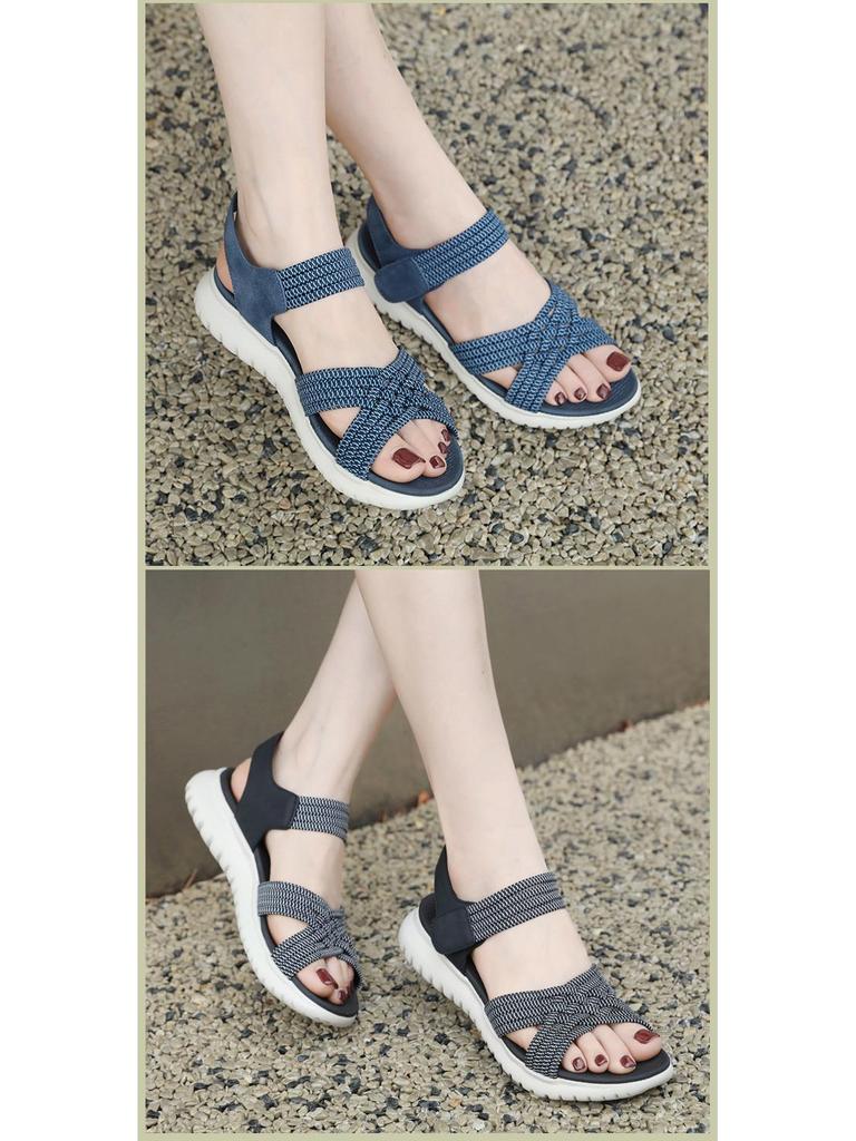 2025 Summer Women's Lightweight Sporty Sandals with Comfortable Elastic Band, Plus Size Available
