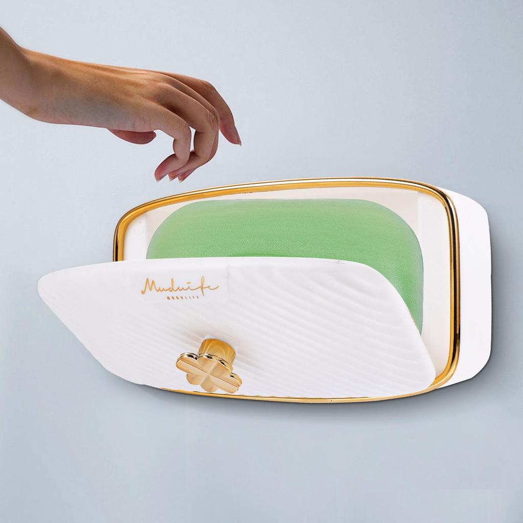 Wall Mount Box ABS Plastic Bathroom Container Drain Holder Travel Soap Drain Holder St Break Proof Storage Portable Dish