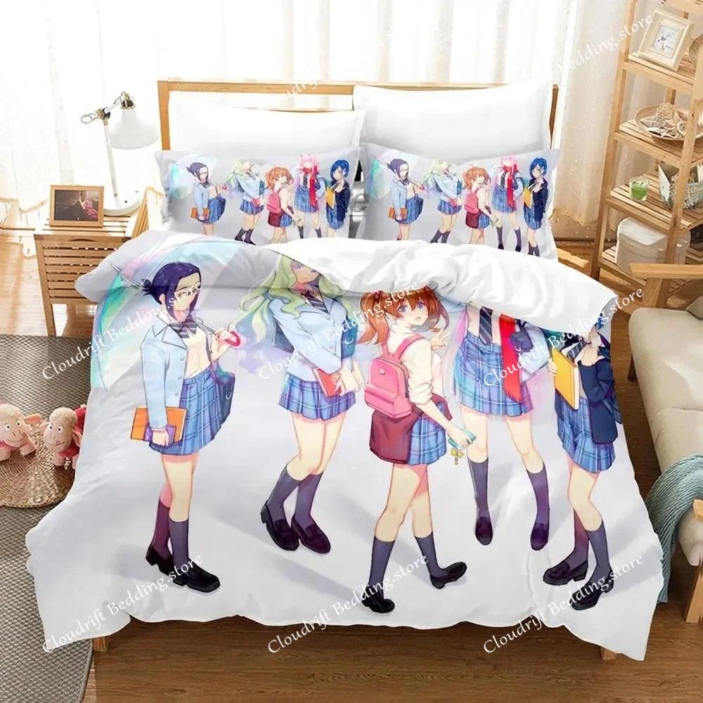 Darling In The Franxx Bettwäscheset Jungen Schlafzimmer Bettbezug Set 3D Spannbettlaken Einzelbett Doppelbett Full Queen King Size Bettbezug Bettset