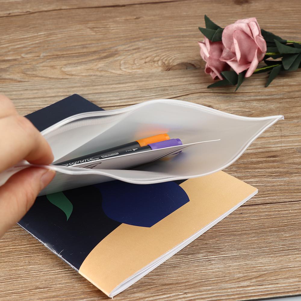 1/5PCS Organization Resealable Loose-leaf Pouch Bag Matte Clear Zip Lock PVC Storage
