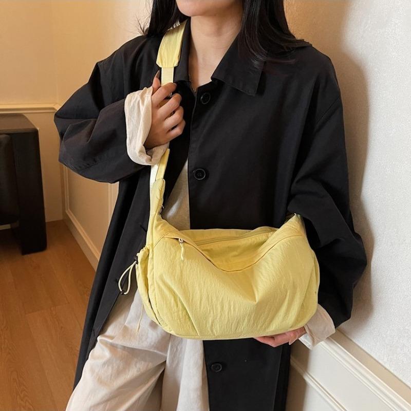 Canvas-Tasche Damen große Kapazität neu Herbst und Winter schlichte Schulter-Umhängetasche hochwertig Pendler Knödeltasche