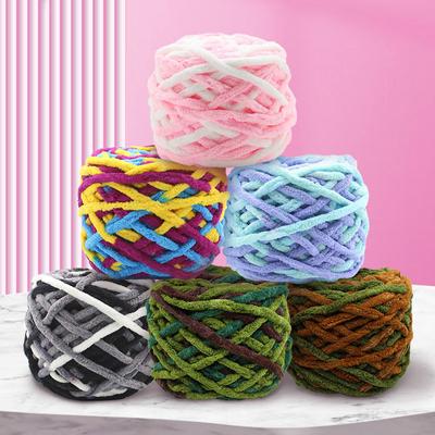 100g/Knäuel Buntes Dickes Samtgarn DIY Handstrickwolle Garnlinie Häkeln Schal Mütze Decke Weiches Chenillegarn Faden