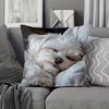 1Pc Sleeping Maltese Printed Throw Pillow Cover, Suitable For Sofa, Bedroom, Living Room, A Heartwarming Gift For Dog Lovers.