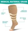 1Pair Toeless Compression Socks for Women Men,Plus Size Compression Socks Wide Calf for Circulation Edema Varicose Veins