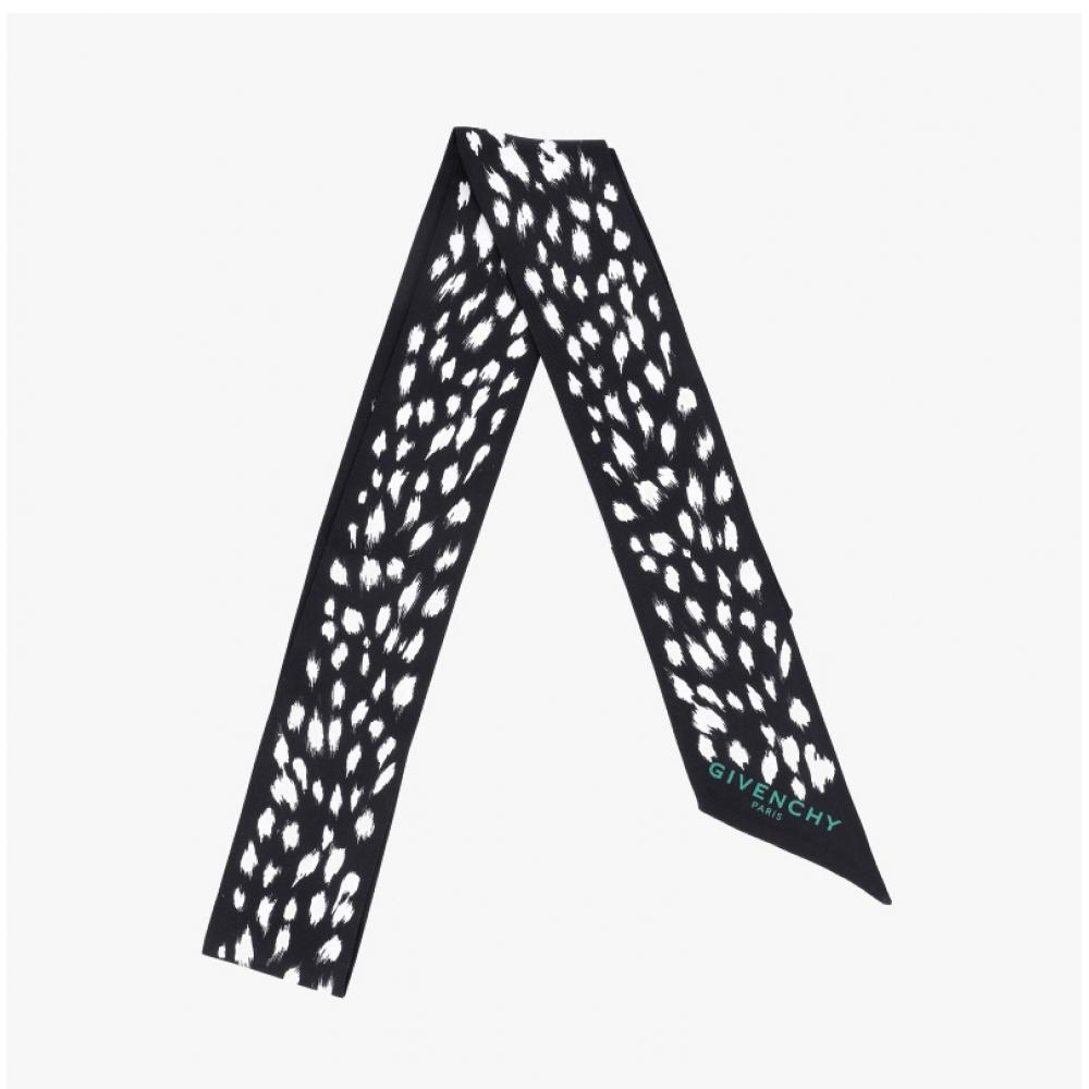 Givenchy Animal Print Skinny Twill Silk Scarf Bg00p2g002