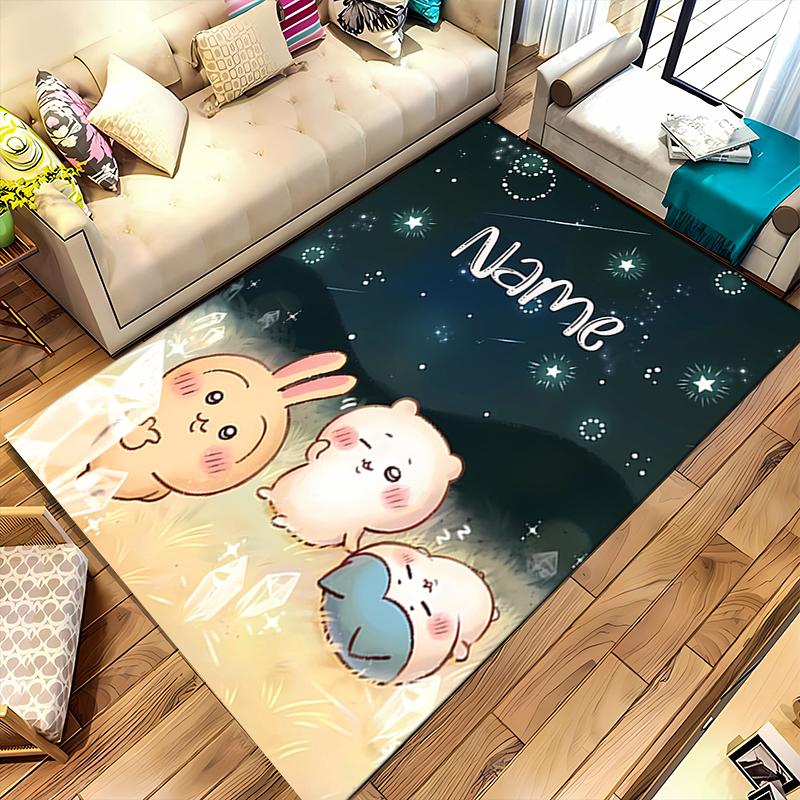 Custom personalization Chiikawa Area Rug - Perfect For Kitchen, Bathroom,Laundry Room Decor Large Size Available,Gift All Seasons