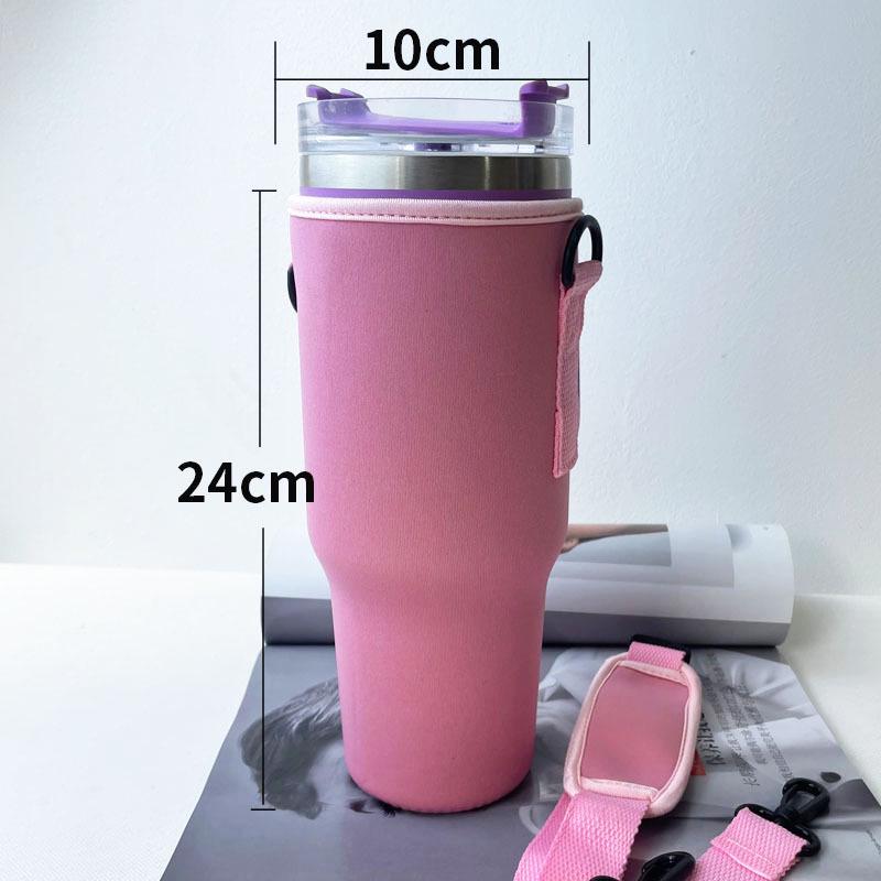 Portavasos portátil de neopreno de 40 oz para automóvil con asa