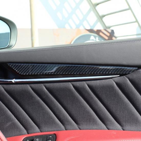 Carbon Fiber Interior Door Panel Cover Trim Fit For Maserati Ghibli 2014-
