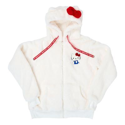 Sanrio Hello Kitty Boa 295914 Kapuzenpullover mit Reißverschluss, Weiß,