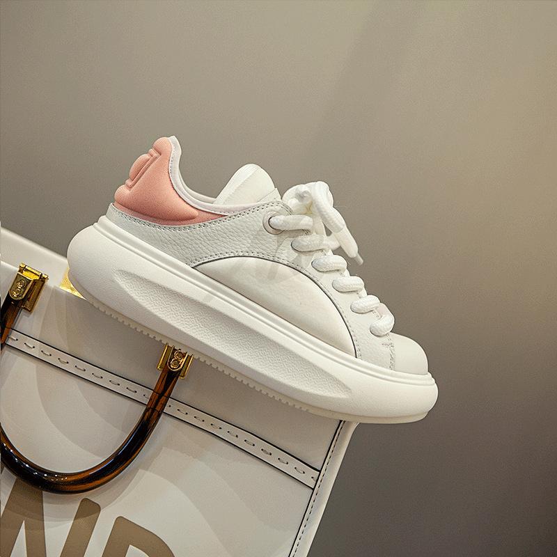 

Китайская крупная фабрика, хорошая цена, женские кроссовки, повседневная обувь для ходьбы, толстая подошва, симпатичная круглая повседневная женская обувь 35 розовый