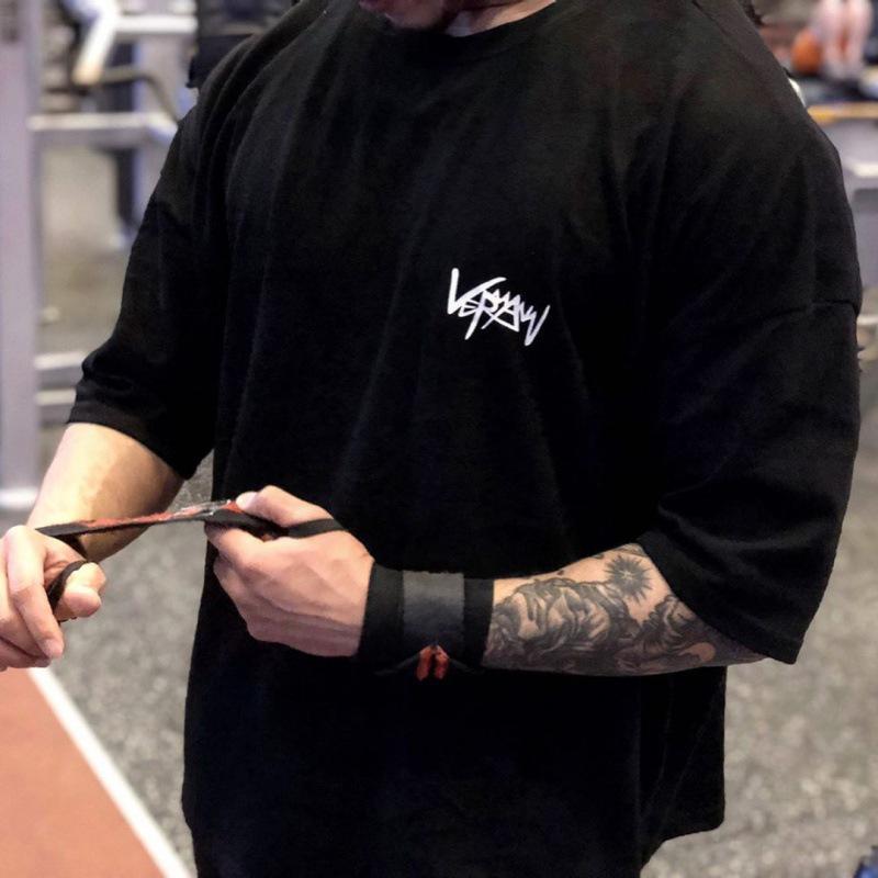 Myba Men's Elastic Muscle Training Short-Sleeve Summer Fitness T-Shirt for Running