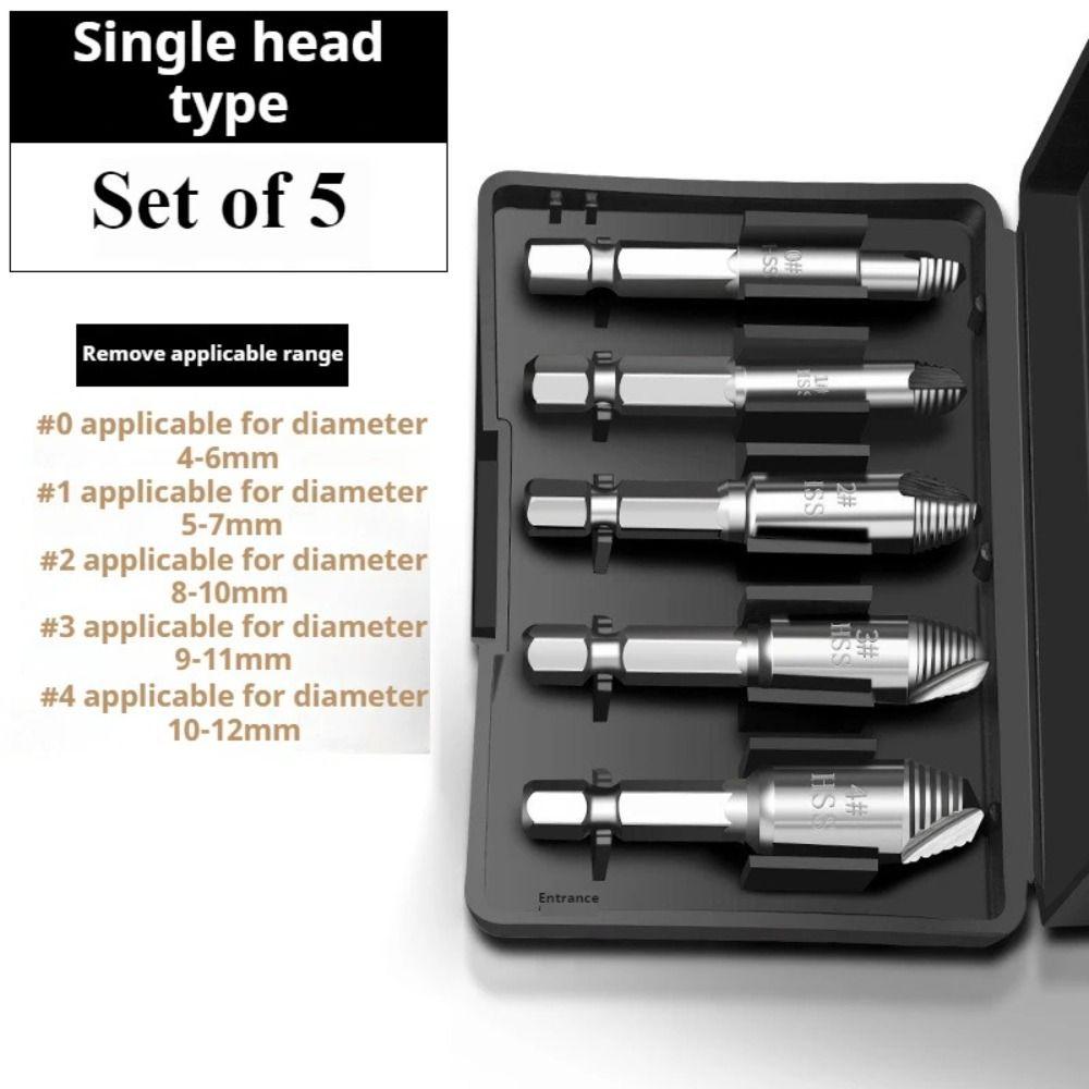Hardened Steel Screw Extractor Set Titanium Coated Damaged Fasteners Tool  Stripped Screws