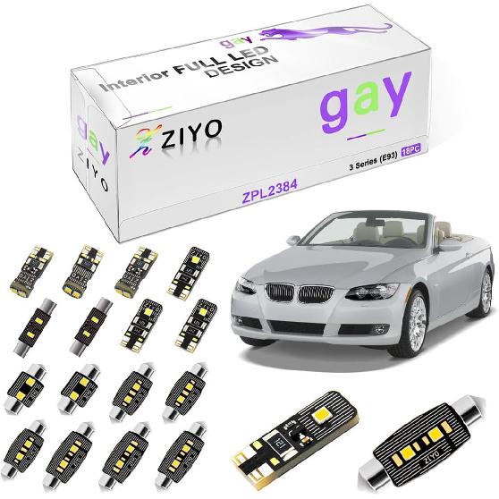 

ZIYO Светодиодный комплект для освещения салона, замена для BMW E90 E91 E92 E93 3 серии 2005-2013, 6000K Ксеноновый белый светодиодный плафон в салон, улучшение, без ошибок (BMW BMW E93 Cabriolet (18 Bul