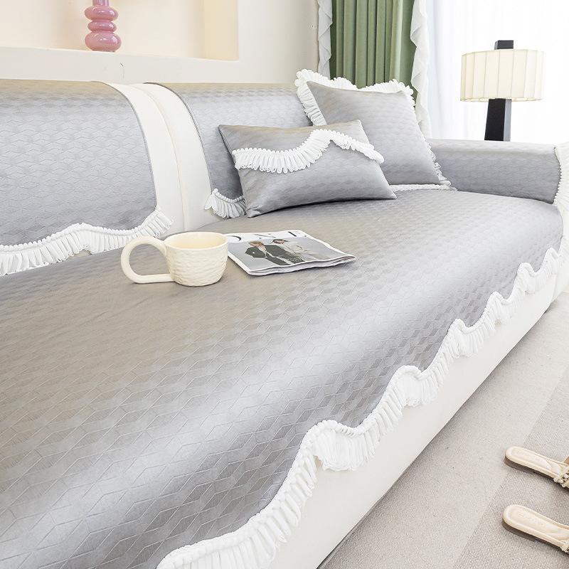2025 new special-shaped ice silk sofa cover pad, summer special mat pad, one-piece fixed non-slip sofa cover