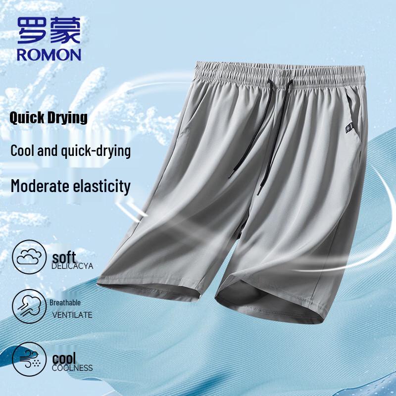 ROMON Men s Summer Ice Silk Quick-Dry Sports Shorts XL