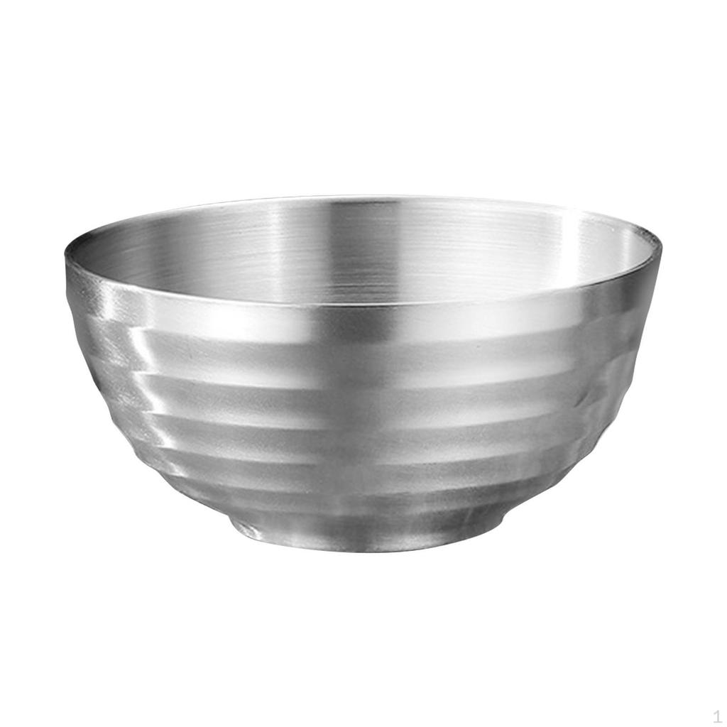 Stainless Steel Bowl ,Noodles Bowl, Double Walled Easy to Clean for Udon Soba Pho Noodle Insulation