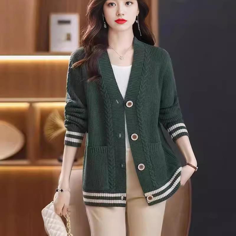 Knitted Cardigan Women's Coat Autumn New Outer Cover Autumn Top Single-breasted Thin Bottoming Coat