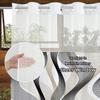 No Hook Geometric  pattern Shower Curtain With Snap-in Fabric Liner, Sheer Top Window, Waterproof Double Layer Bathtub curtain