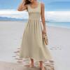 Women's  Color Summer Casual Fashion Sleeveless Long Dress