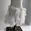 White Black Lolita Short Shawl Lace Mesh Lolita Skirt Versatile French Style Smock  Women