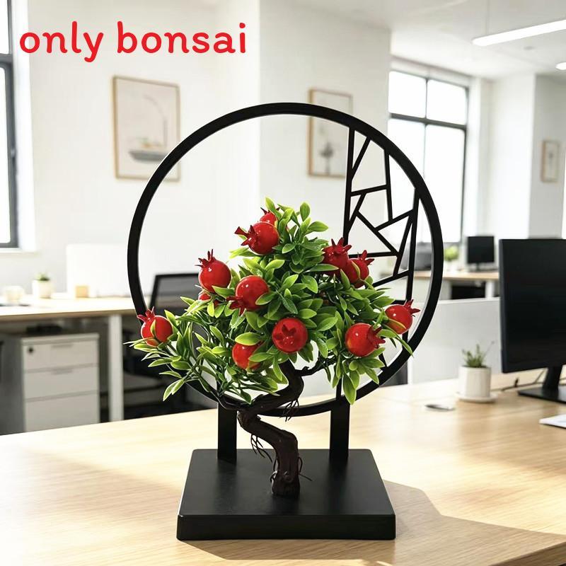 New Chinese Style Screen Divider With Small Fruit Faux Plants For Home Decor And Gifts