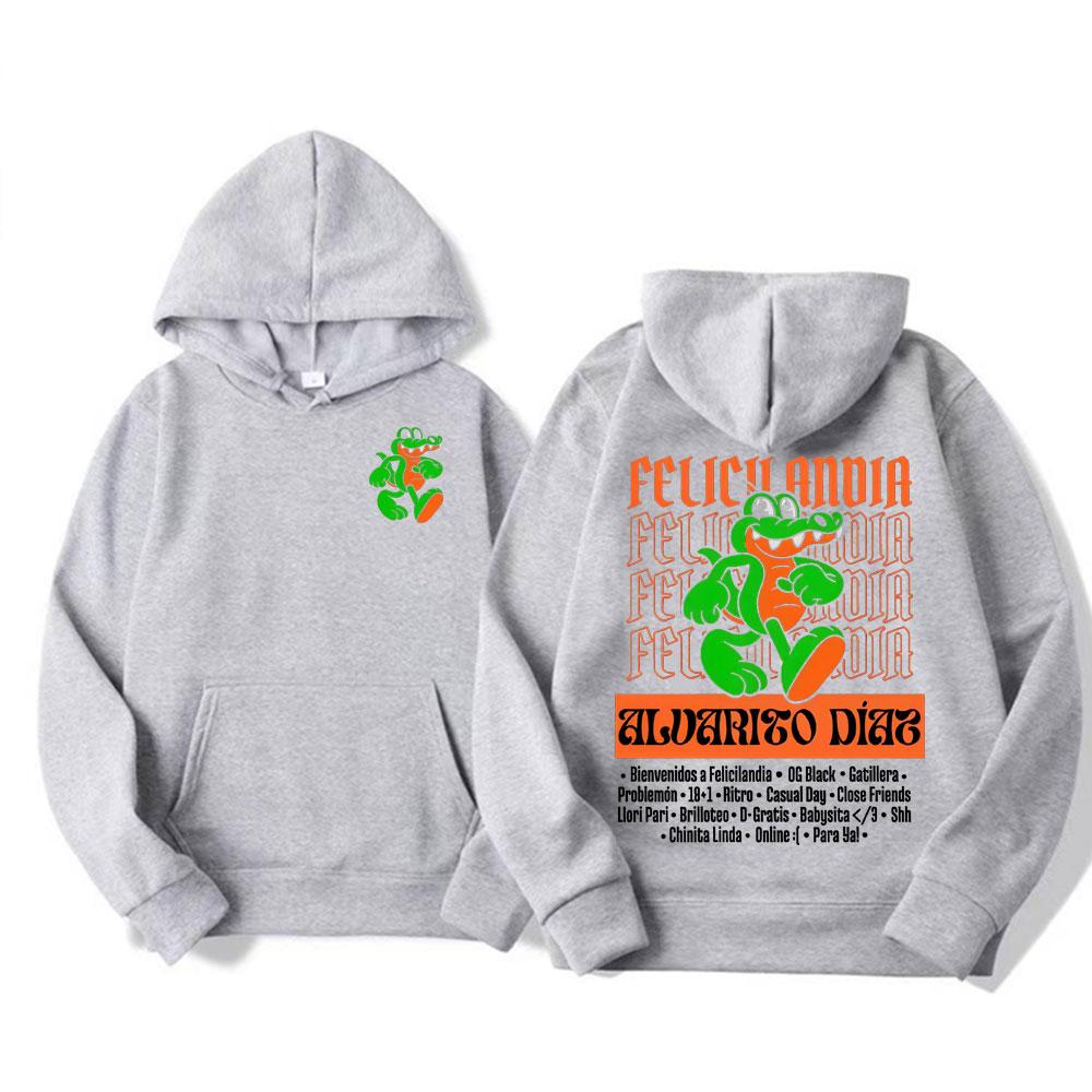 Rapper Alvaro Diaz Felicilandia Graphic Hoodie Men Harajuku Vintage Trending Sweatshirts Unisex Autumn/Winter Bodywarmer Hoodies