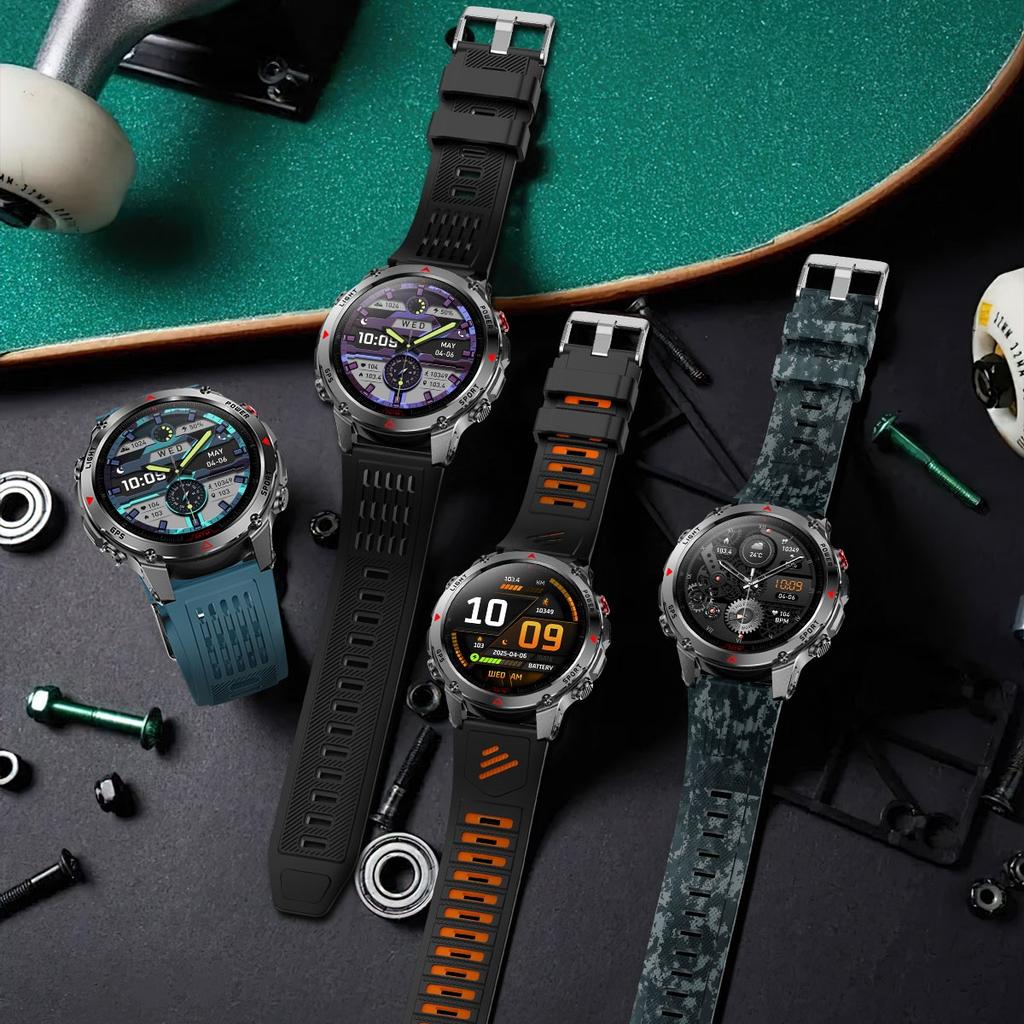 Rainbuvvy HT37 GPS Chytré hodinky 1,46palcový IPS displej Bluetooth hovor Vodotěsnost IP68 Svítilna Srdeční tep 540mAh Android Sportovní hodinky