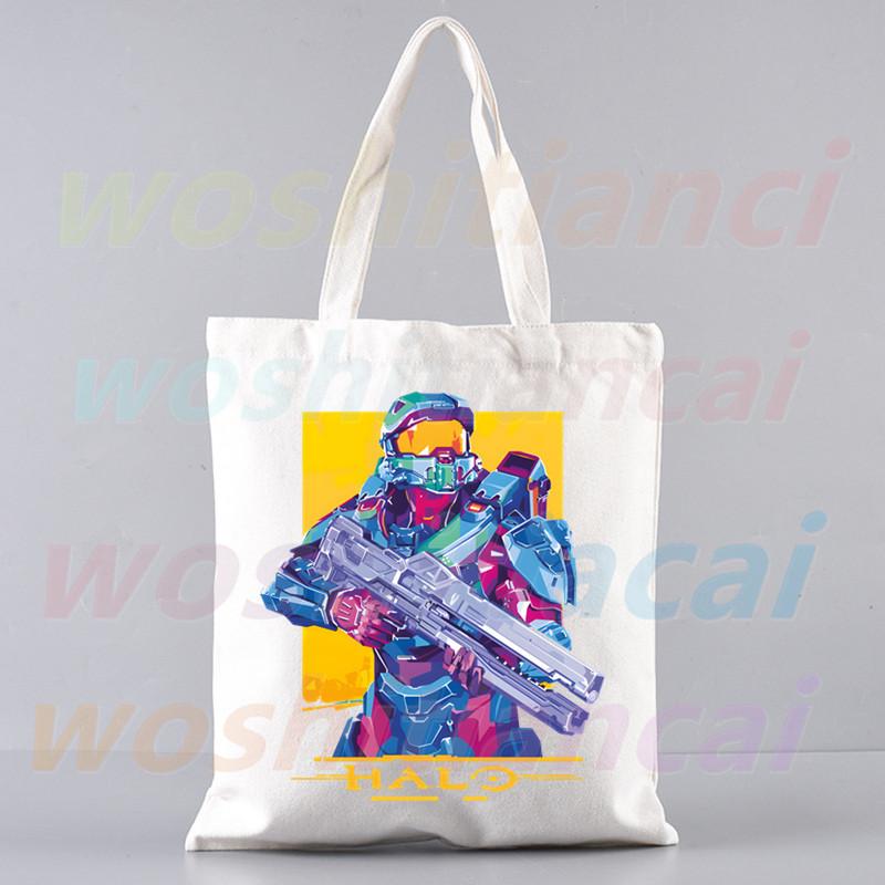 

Master Chief женская парусиновая сумка-тоут эко сумка для покупок большая вместительная сумка на плечо для женщин женская складная пляжная сумка-шоппер
