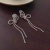 New temperament bridal fringed earrings women's high-end light luxury rhinestone exquisite stud earrings and ear jewelry