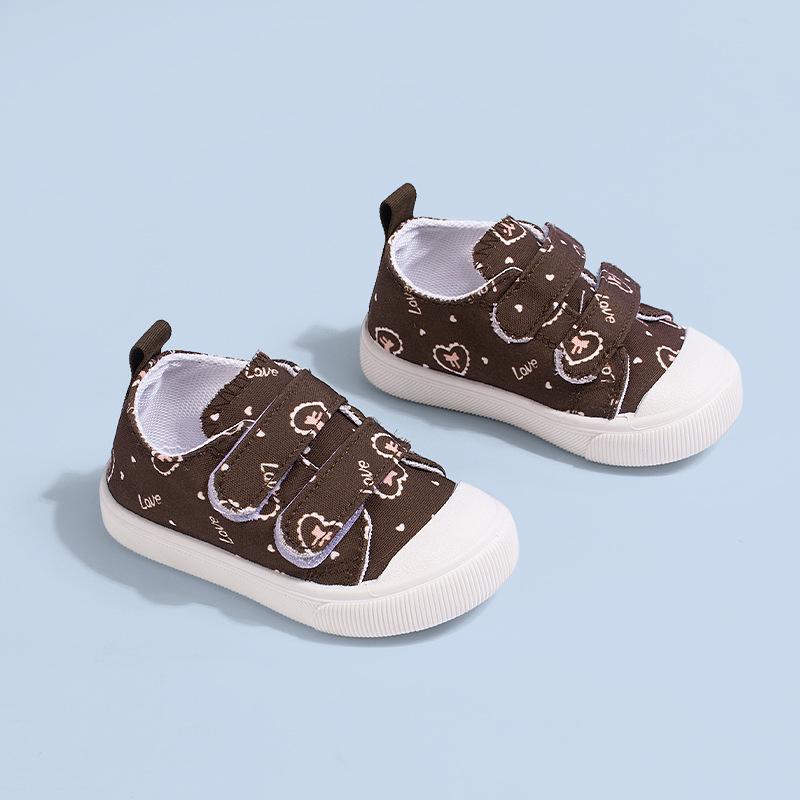Boy s Cute Girls Canvas Shoes for Casual Wear with Soft Soles 20 кофейный