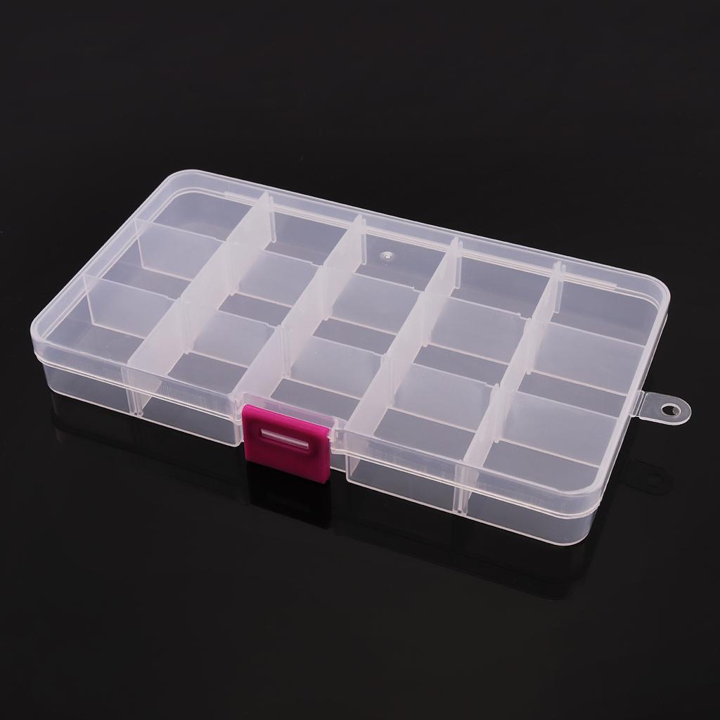 15 slotů Přenosný PP odnímatelný organizér Úložná schránka na šperky Nail Art Tool Craft
