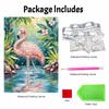 Pearl Painting Set 5D Pearl Mosaic Art Style Tropical Pink Flamingo Jungle Flower Home Wall Decoration.