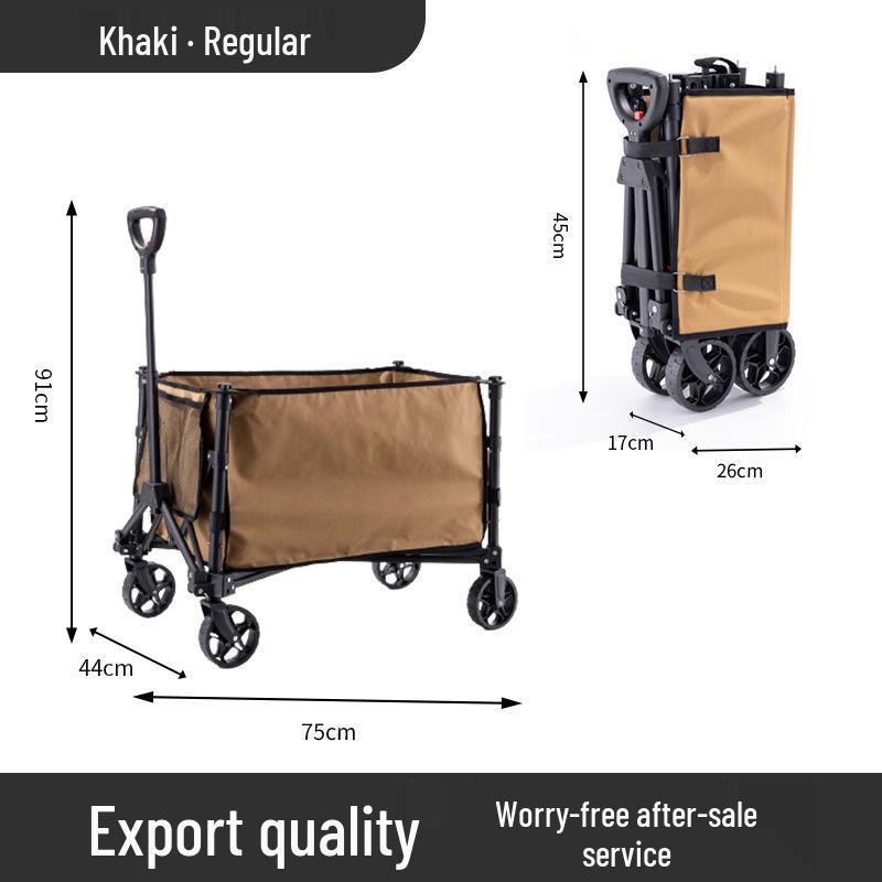Foldable Aluminum Camping Cart: Large Capacity Outdoor Trailer for Street Vendors and Home Use