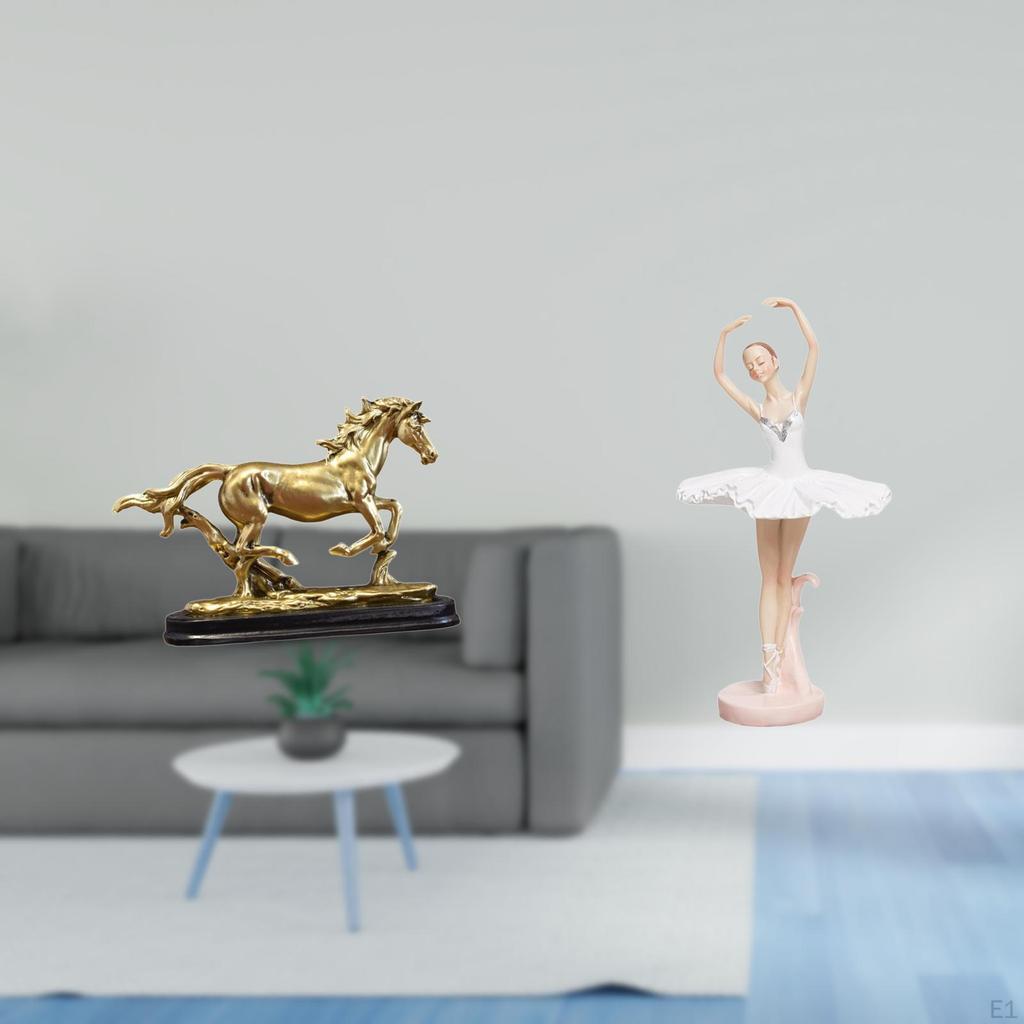 Graceful Ballerina Horse Figurine Sculpture Resin Artwork Collectible Ornament for Desk Living Room