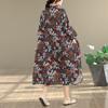 DIMANAF New 2026 Women Plus Size Spring Summer Beach Long Dress Lady Loose Oversize Maxi Floral Print Cotton Button