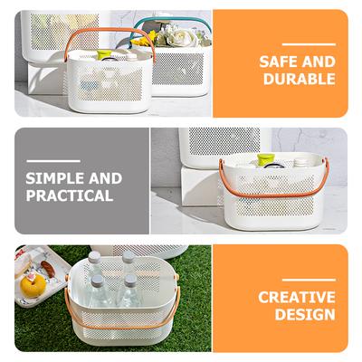 Portable Plastic Basket For Bathroom for Bathroom Pantry Hollow Bath Baskets Ganizer Plastic Storage Basket Keep Tidy