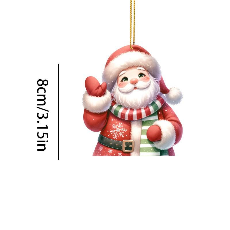 Santa Claus Acrylic Ornament: Festive Christmas & New Year Tree Decoration Keychain