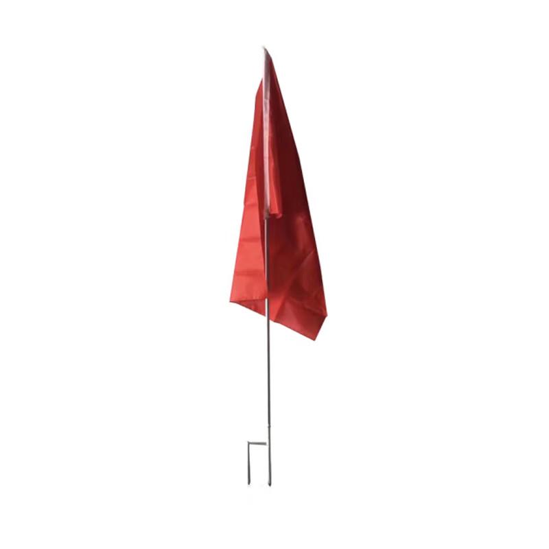 Warning Flag with Galvanized Pole and Steel Base