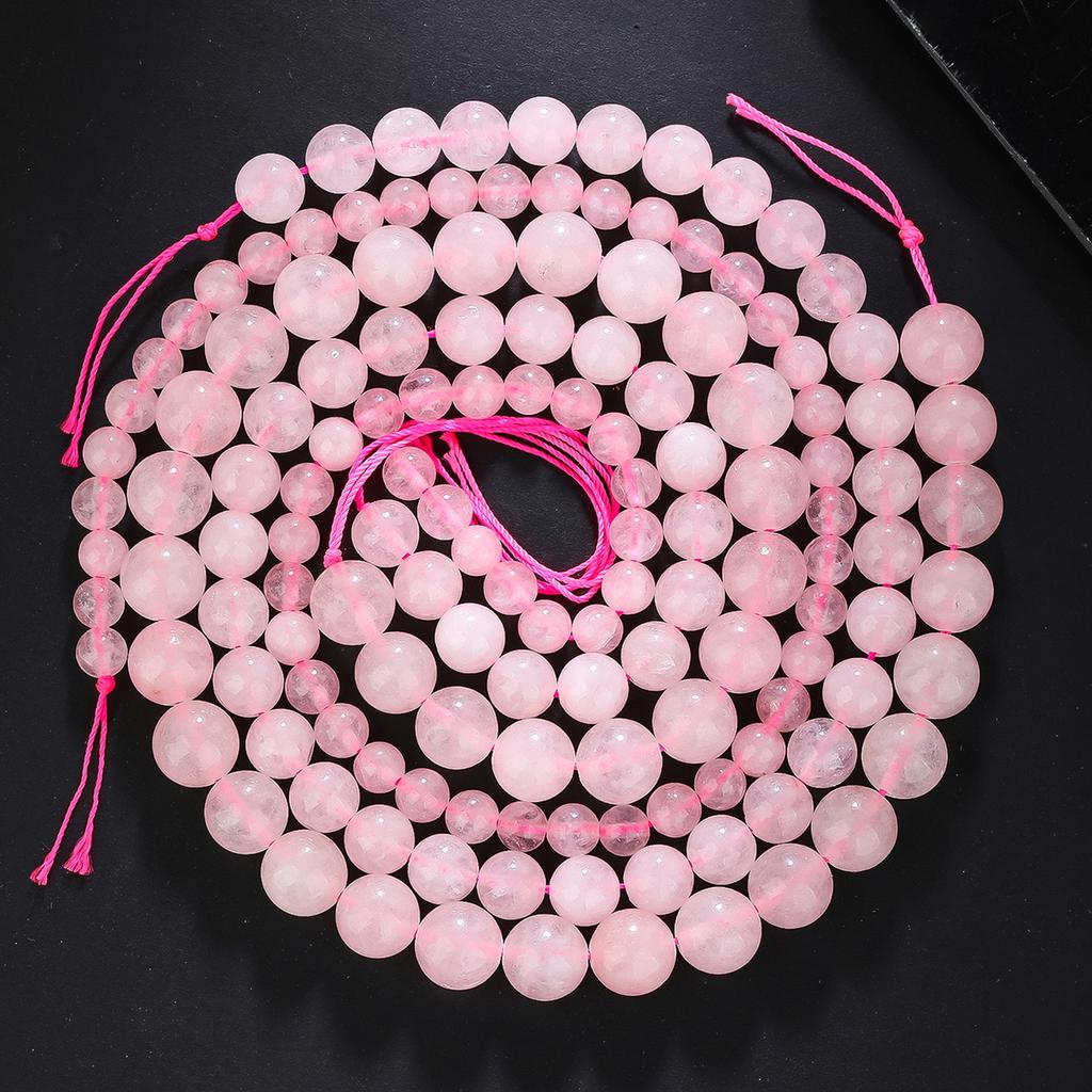Rosenquarz Bastelperlen Einheitliche Größe zur Herstellung von Armbändern und Halsketten